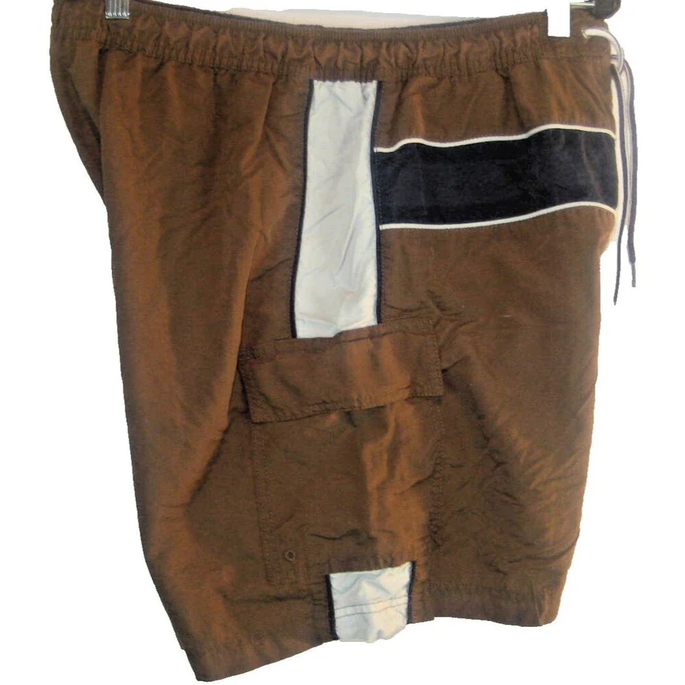 Mens Tommy Hilfiger Brown Nylon Swim Suit Board Shorts sz XLx6